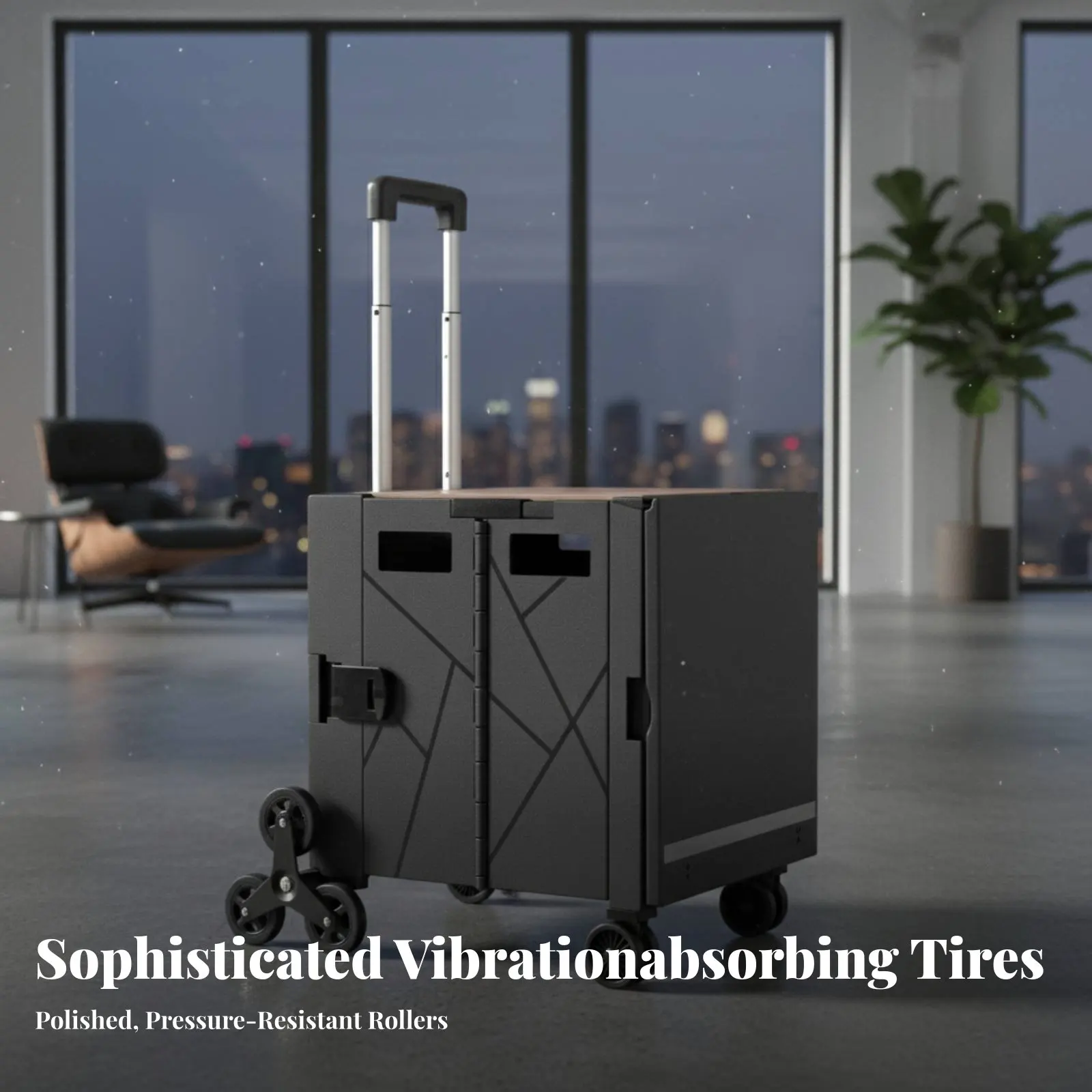 

Foldable Box Trolley Foldable Foldable Rolling Crate Telescoping Handle Multi-Purpose Use for Homeowners, Outdoors, Travel