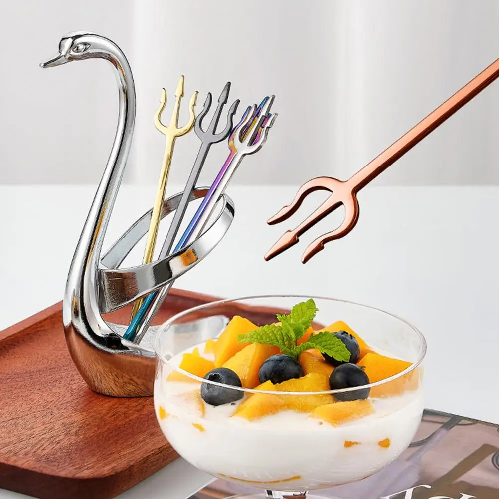 Metal Fruit Fork Good-looking Dessert Fork Stainless Steel Metal Dessert Fork
