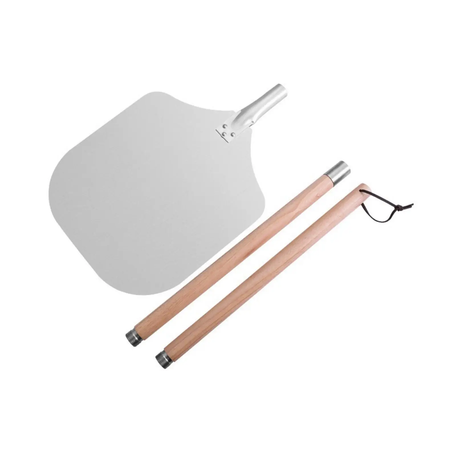 Pizza Transfer Spatula with Hanging Loop Aluminum Head Wood Handle Pizza Lifter for Kitchen Baking