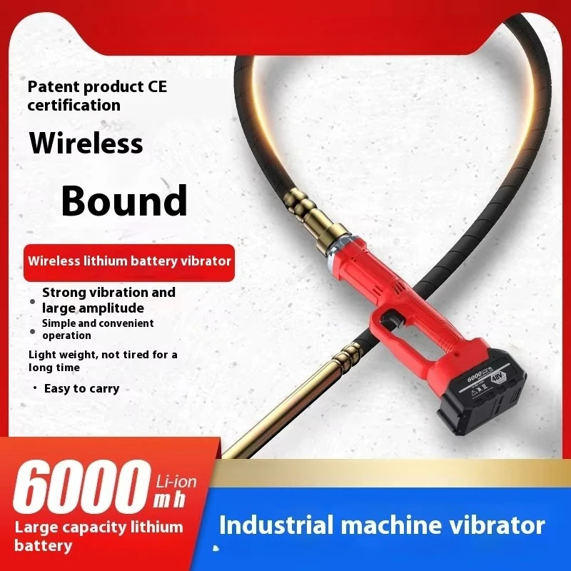 Latest Small Rechargeable Portable Concrete Vibrator Electric Inserted Mortar Cement Vibrator Machine Lithium Digital Display