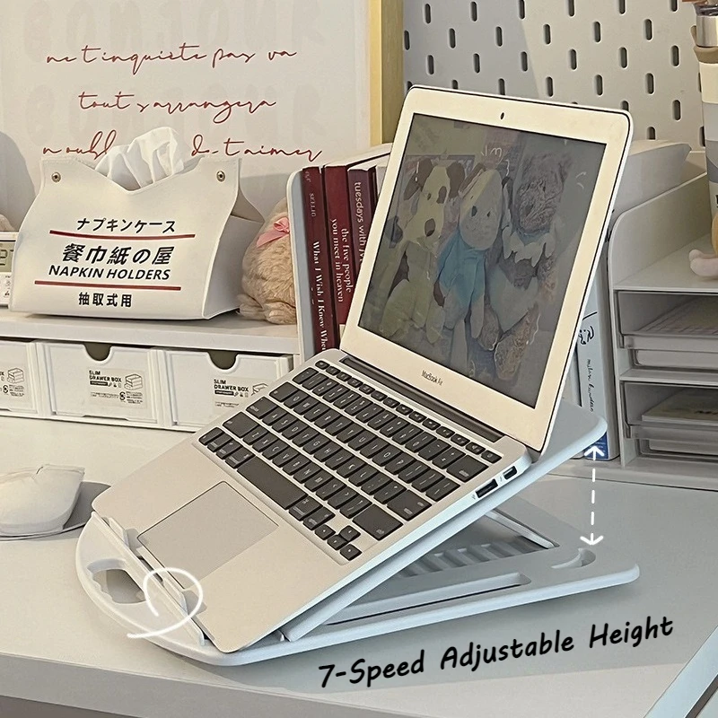 

Laptop Stand 360 Rotating Foldable Portable Stand Heat Notebook Dissipation Stand 7-Step Height Adjustable PC Accessorie
