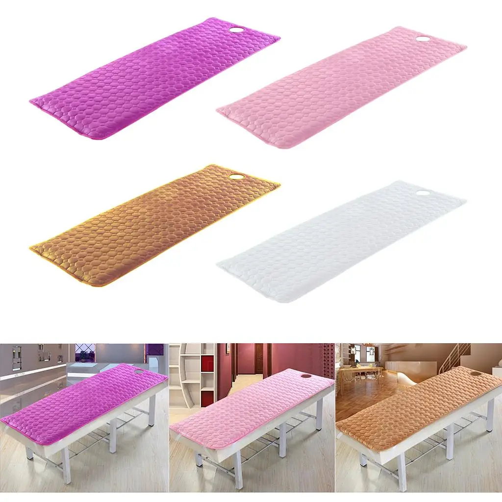 Spa Massage Table Bed Cover Mattress Pad with Face Hole for Salon Beauty (Anti Slip with Elastic Fix Bands on four Angles )