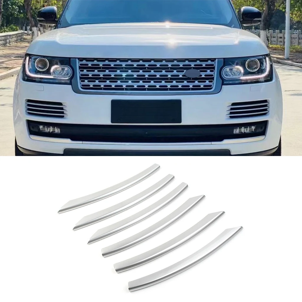 Car Front Bumper Fog Light Lamp Decoration Cover Trim For Land Rover Range Rover L405 2013 2014 2015 2106 2017 Black/Silver