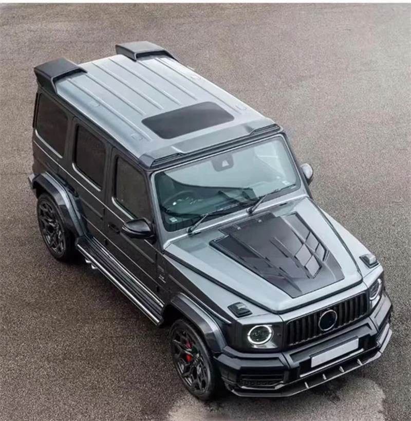 For Benz G Class G500 G63 G55 W464 Real Dry Carbon Fiber Hood Engine Cover Hood Car Headliner Hood Cover Upgrade Auto Parts Kit