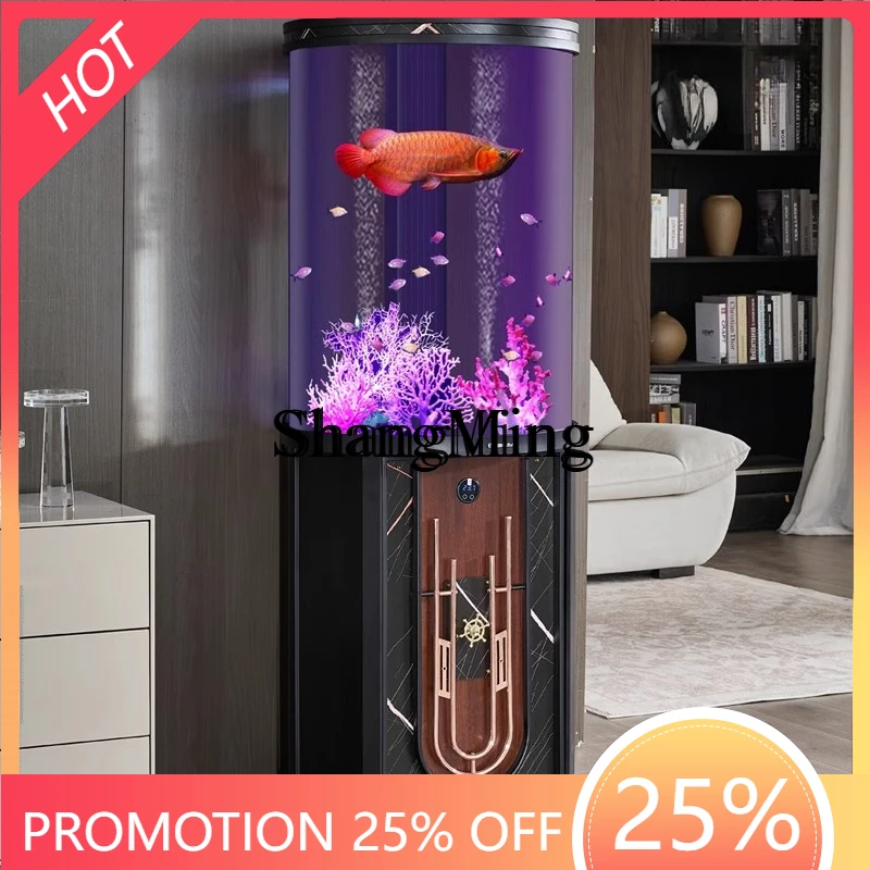 

CL cylindrical fish tank living room lazy aquarium household small acrylic fish tank