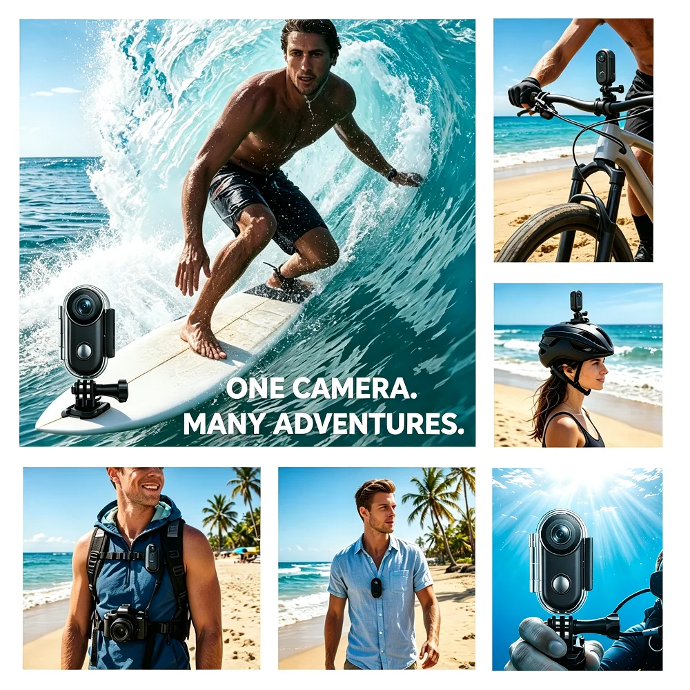 JETO 4K Mini Action Camera, 30M Waterproof Case, WiFi Wearable POV Cam with Magnetic Clip for Diving Surfing Snorkeling view 5