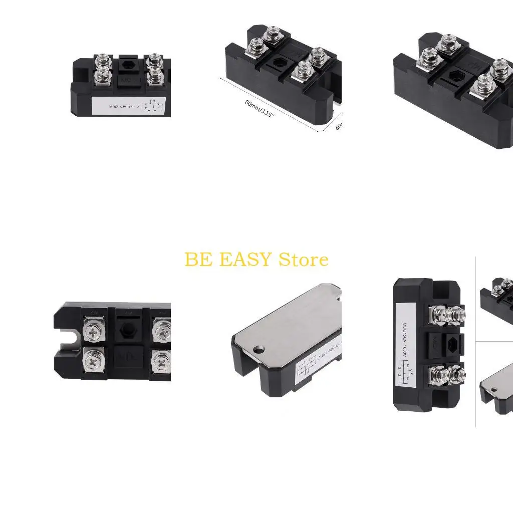 E28F Black Single-Phase Diode Bridge Rectifier for Conversion of an Alternating Current Input into a Direct Current Output