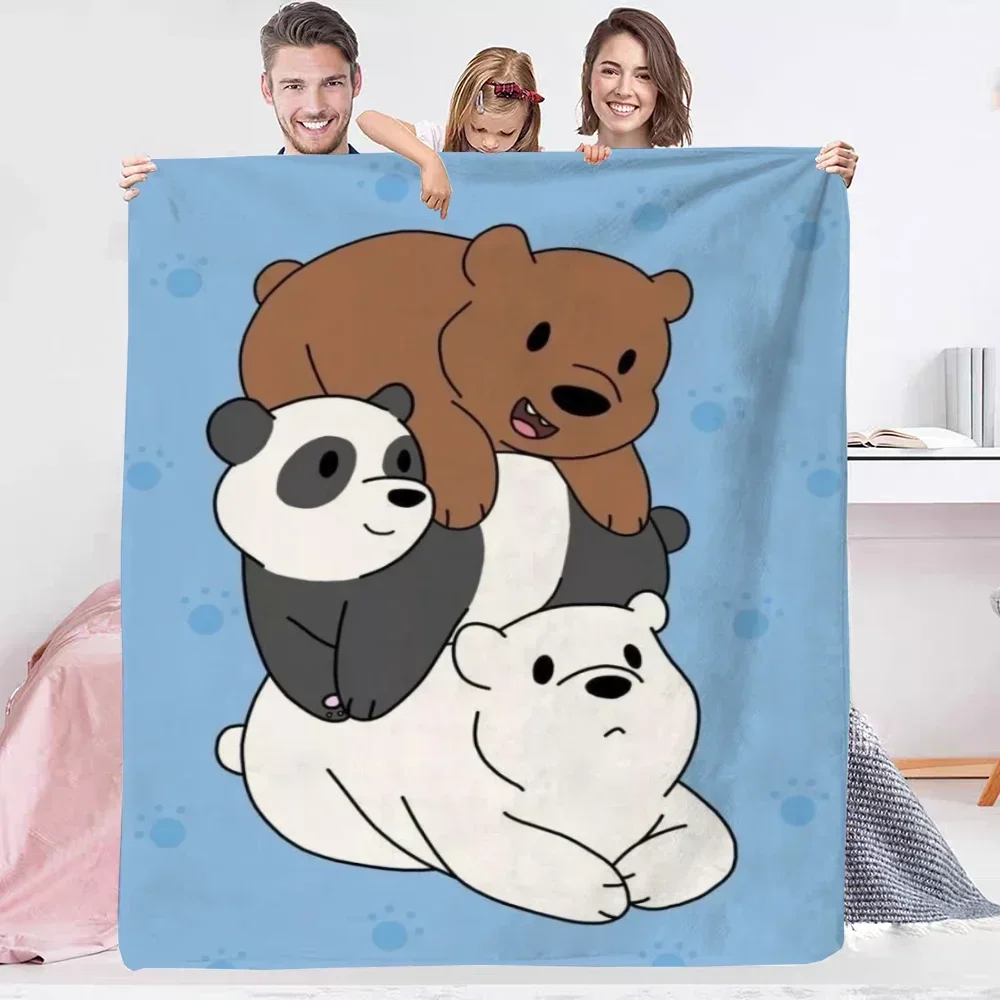 Blanket for Sofa We Bare Bears Downy Winter Blanket Warm Bed Blankets and Throws Bedspread on The Bed Throw Knee Fluffy Fleece