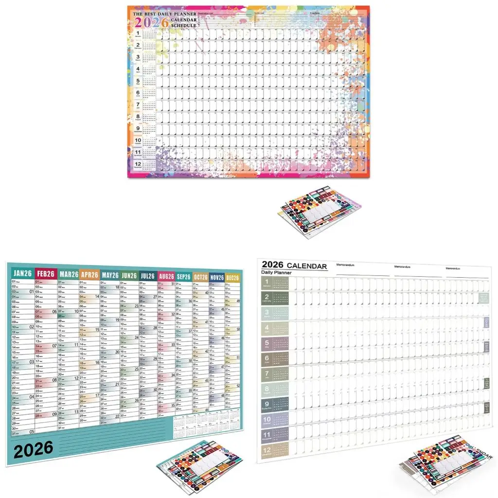 

Полный год на 2026 год для просмотра настенного календаря-годового планировщика органайзер для семейного дома с датой