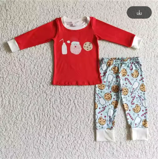 الأولاد الغزلان المطرزة سانتا شريطية طويلة الأكمام السراويل دعوى الجملة بوتيك الأطفال بدلة طفل