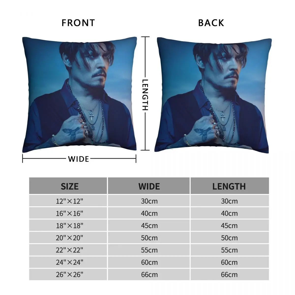 Wallpaper Johnny Depp Art Pillowcase Polyester Linen Velvet Creative Zip Decorative Sofa Seater Cushion Case Wholesale 18