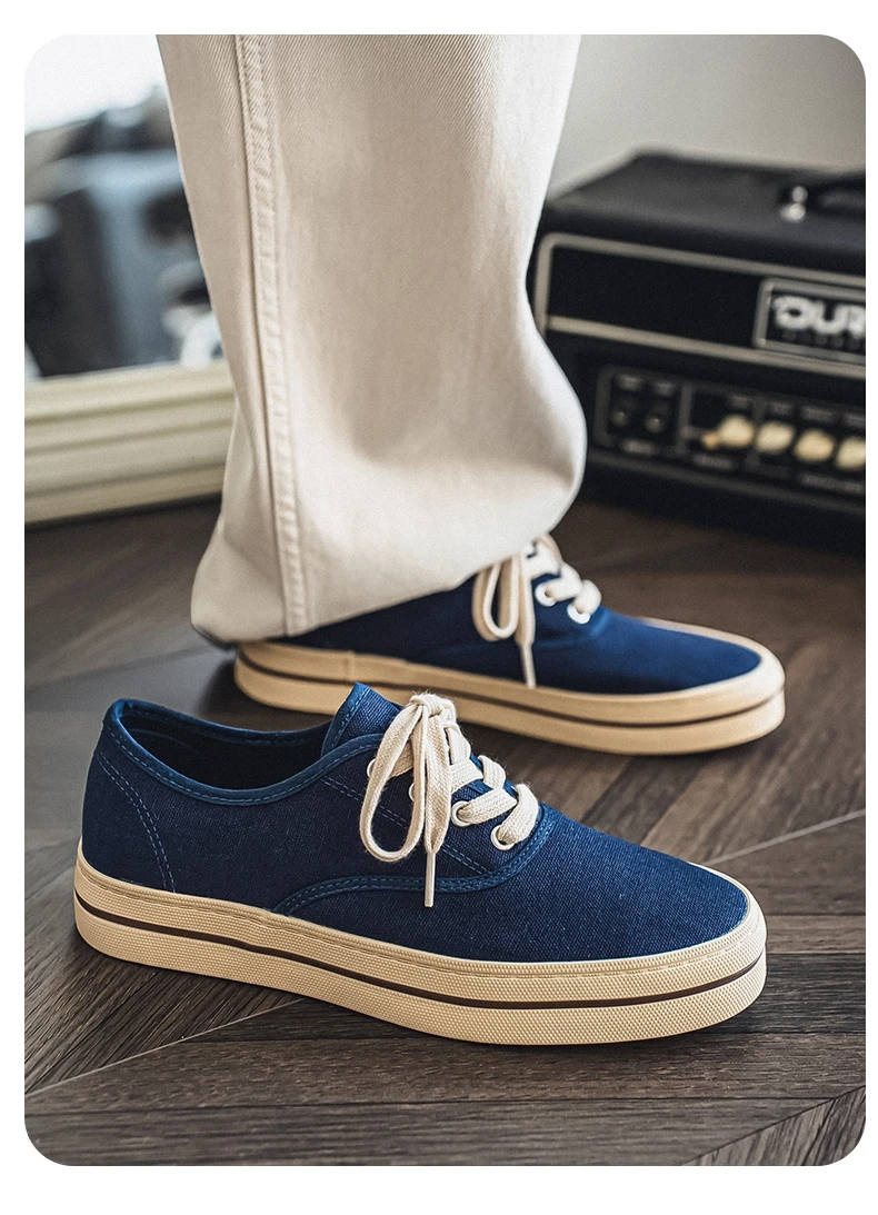 Sommer-Herren-Segeltuchschuhe, bequeme, atmungsaktive, lässige Turnschuhe, modische, niedrig geschnittene Designer-Schuhe für Herren, Vulkanisationsschuhe – Detail 12