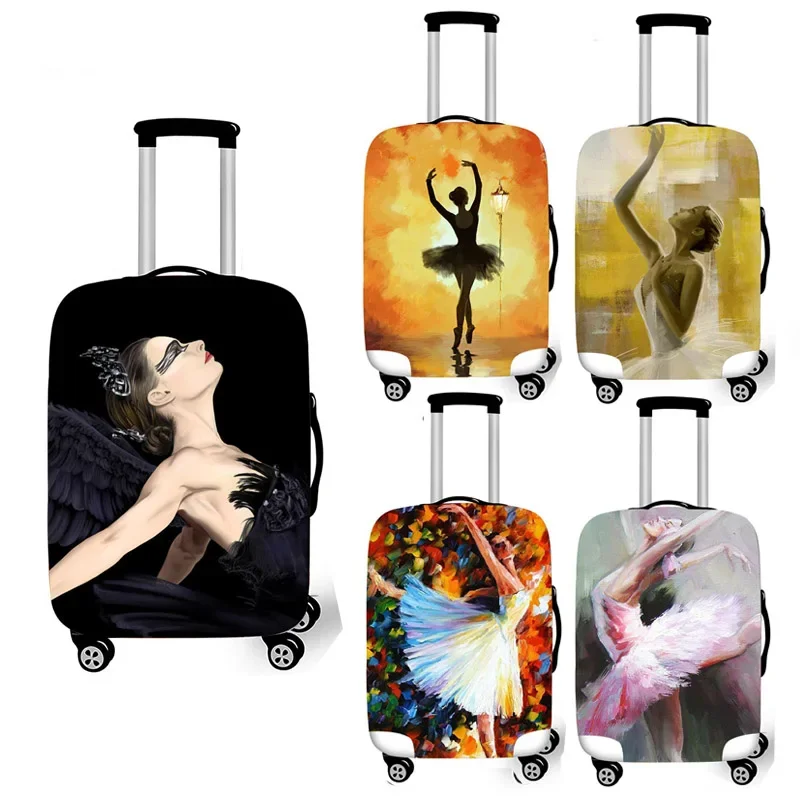 Elegent Ballet Swan Lake Print Luggage Cover Elastic Trolley Case Protective Cover Anti-dust Suitcase Covers Travel Accessories