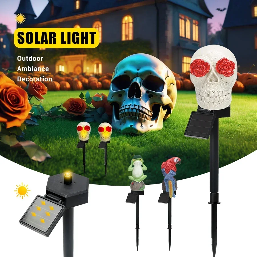 Lampy LED na energię słoneczną na trawnik Zwierzęta Solarne oświetlenie dekoracyjne do ogrodu Mocna lampa LED Halloween Podwórko zewnętrzne