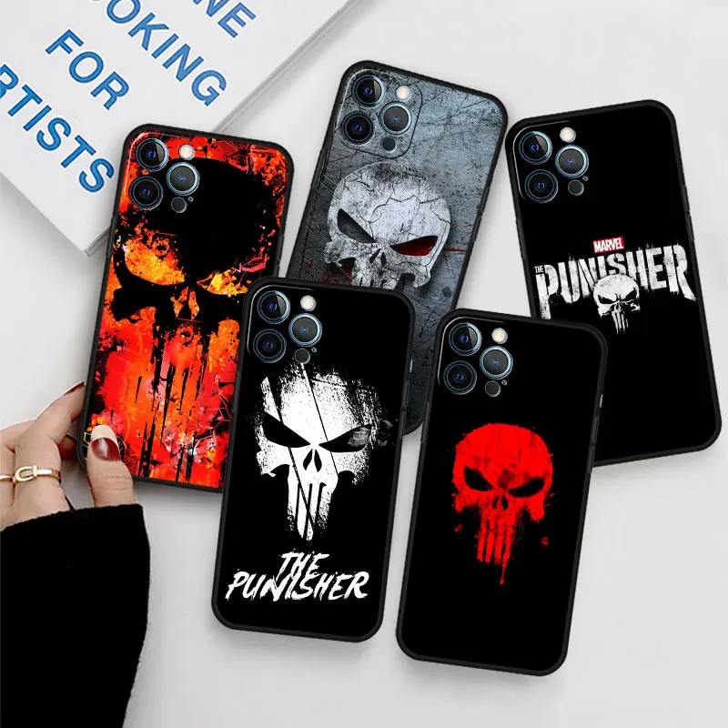 Case For Apple iPhone 14 13 11 Pro Max 12 Mini 7 Plus 8 + X XS XR 6 6S 15 Soft Silicone Funda Phone Cover Punisher Marvel Hero