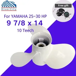 Outboard Propeller 664-45952-00-EL For Yamaha 20hp 25hp 30hp F25 9 7/8 * 14 Boat Aluminum Alloy 3 Blade 10 Spline Marine Engine