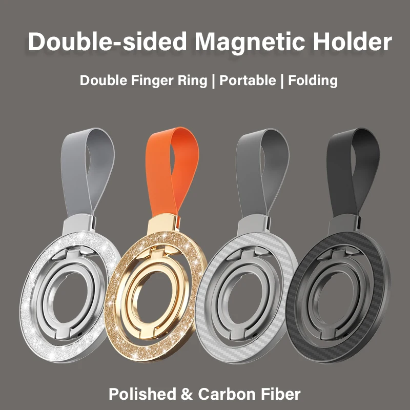 

Двусторонний прочный магнитный держатель для сотового телефона для Magsafe, подставка для телефона с кольцом на палец для iPhone 17 16, магнитный держатель для телефона Xiaomi