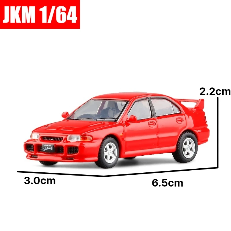 Mitsubishi-modelo en miniatura Evolution EVO 3 Ⅲ, vehículo de juguete Premium JKM 1/64, ruedas gratis, regalo de colección de aleación fundida a