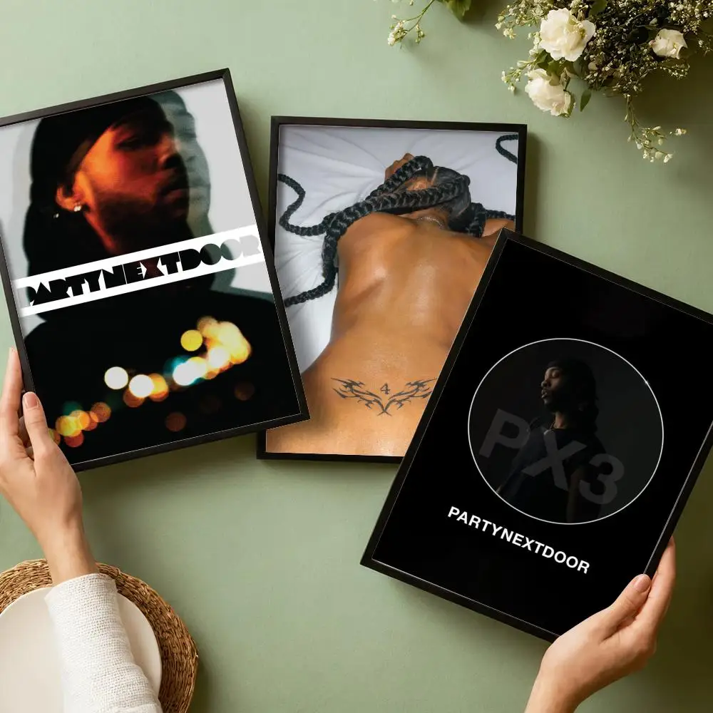 P-Partynextdoor Rapper Poster Waterproof Wall Art Sticker for Home Bar Decoration, Self-Adhesive Room Wall Decor Mural