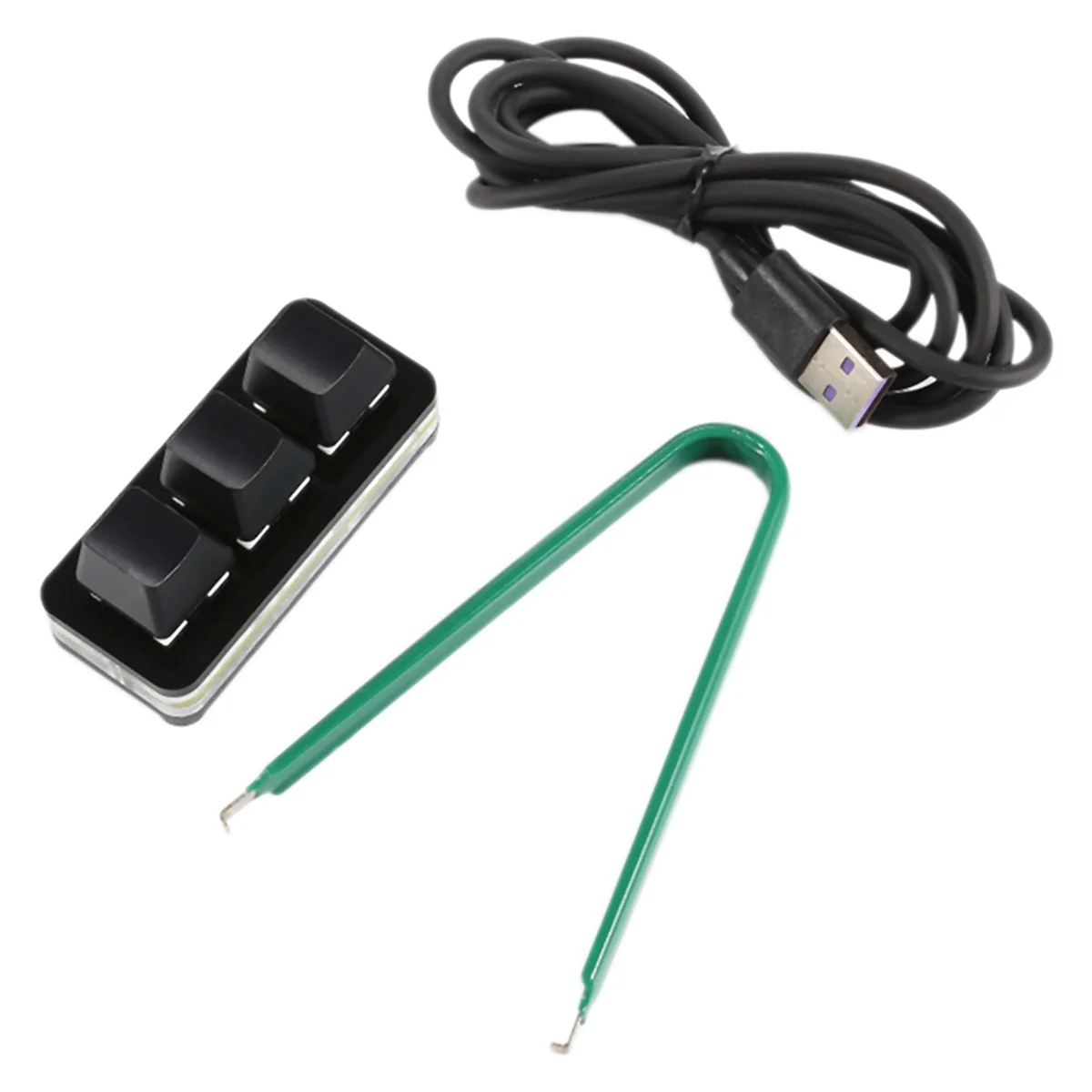 ONGE 3 Keys Custom Mini Keyboard Copy Paste Cut Select All Enter Ctrl C V for Programmer Audio Game Shortcut Keyboard Black