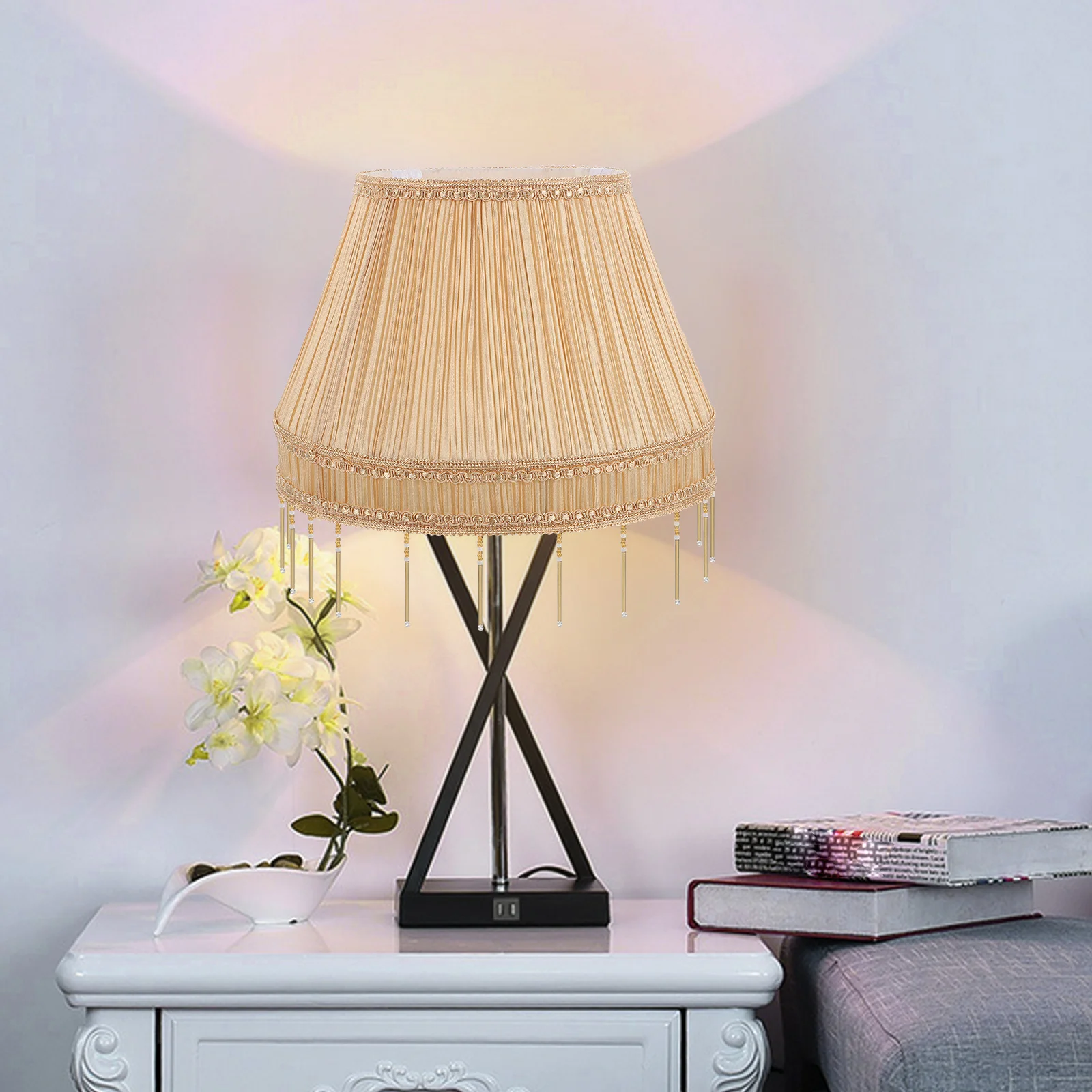 

1Pcs Vintage Cloth Lampshade Premium Simple Design for Bedroom Living Room Study Office Decor Stable Structure Softens Light Eye