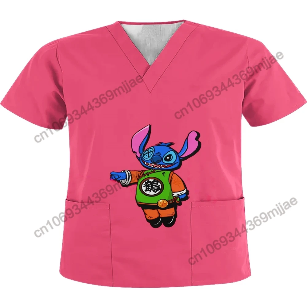 

Disney 2000s Clothes Y2k Accessories Pocket Women's T-shirt Nurse Uniform Shirts and Blouses Woman Free Shipping Vintage Y2k