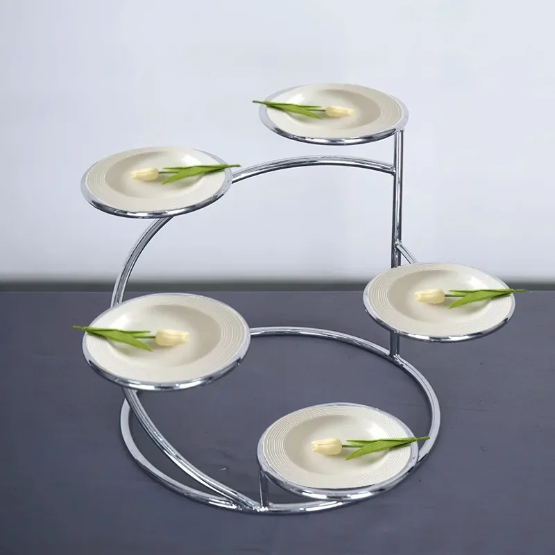 Commercial Multi Layer Dessert Rack Display Stand for Wedding Decoration Bakery Hotel Buffet Serving Snacks Fruit