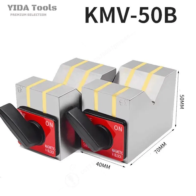 Switch Type Magnetic Base V-Block KMV-50B Strong Magnet Positioning Fixture for Wire Cutting Machine