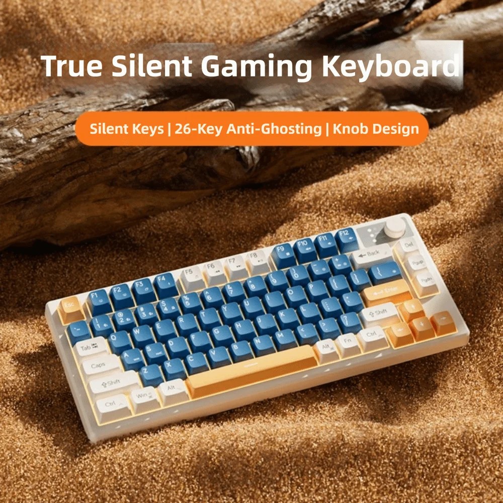 

Игровая механическая клавиатура с проводным подключением, 75-клавишная компактная раскладка, механические переключатели, ультратихая работа