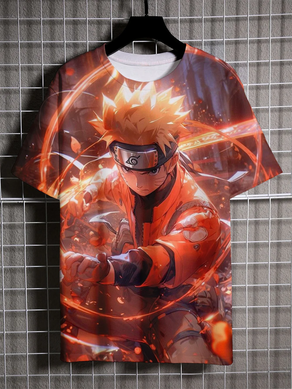 2024 Summer New Fashion Japanese Anime Naruto Men's T-shirt 3D Printed Naruto Pattern Street Casual Oversized Men's Short Sleeve