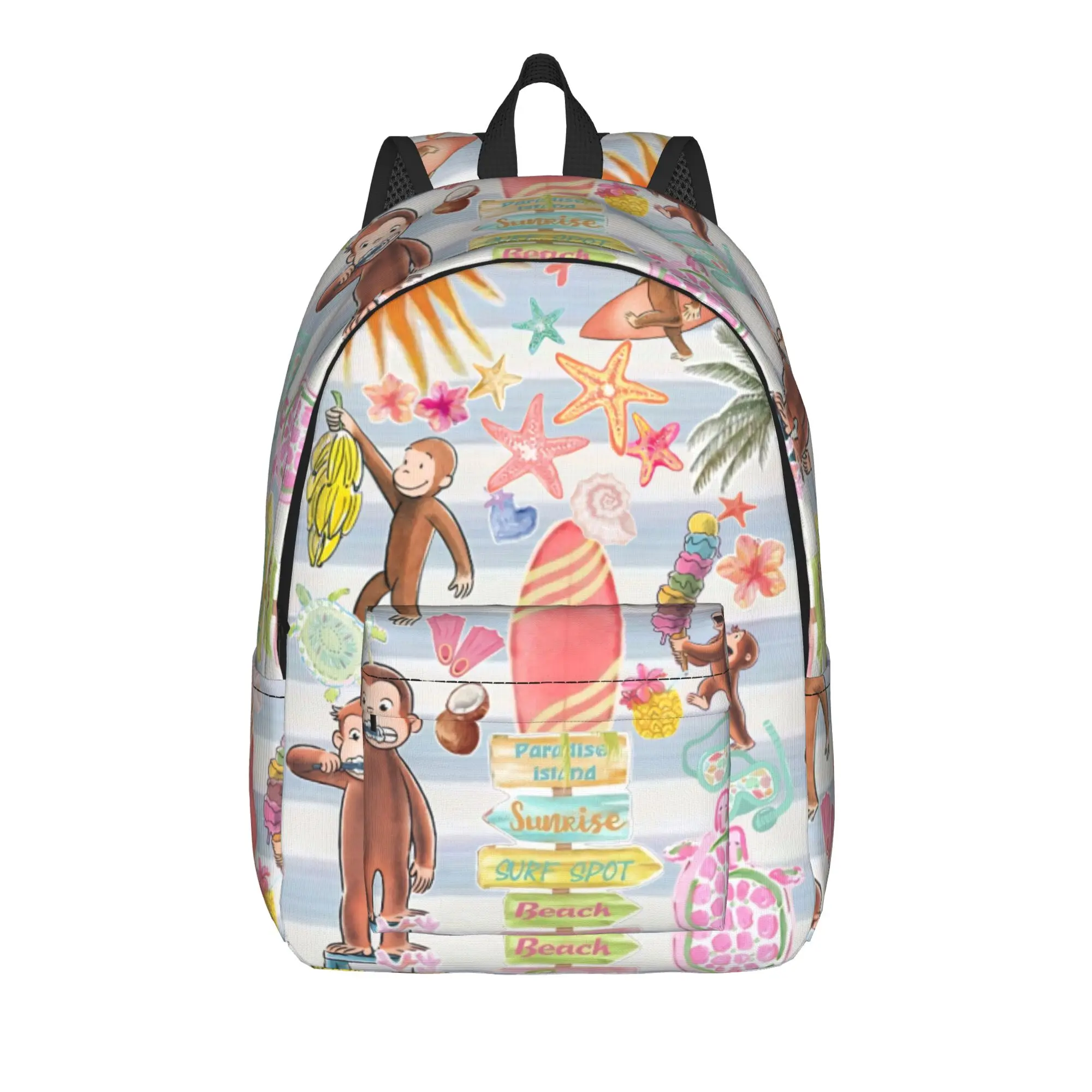 Curious George Fashion Backpack Sports High School Business The Little Monkey Daypack for Laptop Computer Shoulder Bag