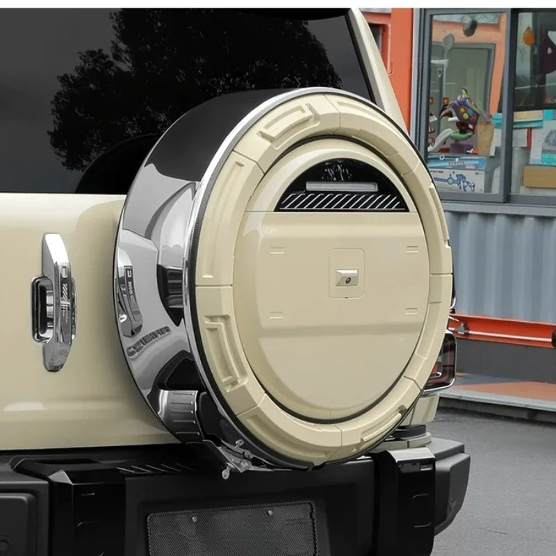 Car Spare Tire Cover Stainless Steel Tailgate Wheel Protector For Chery iCAR V27 2026 Exterior Modification Accessories