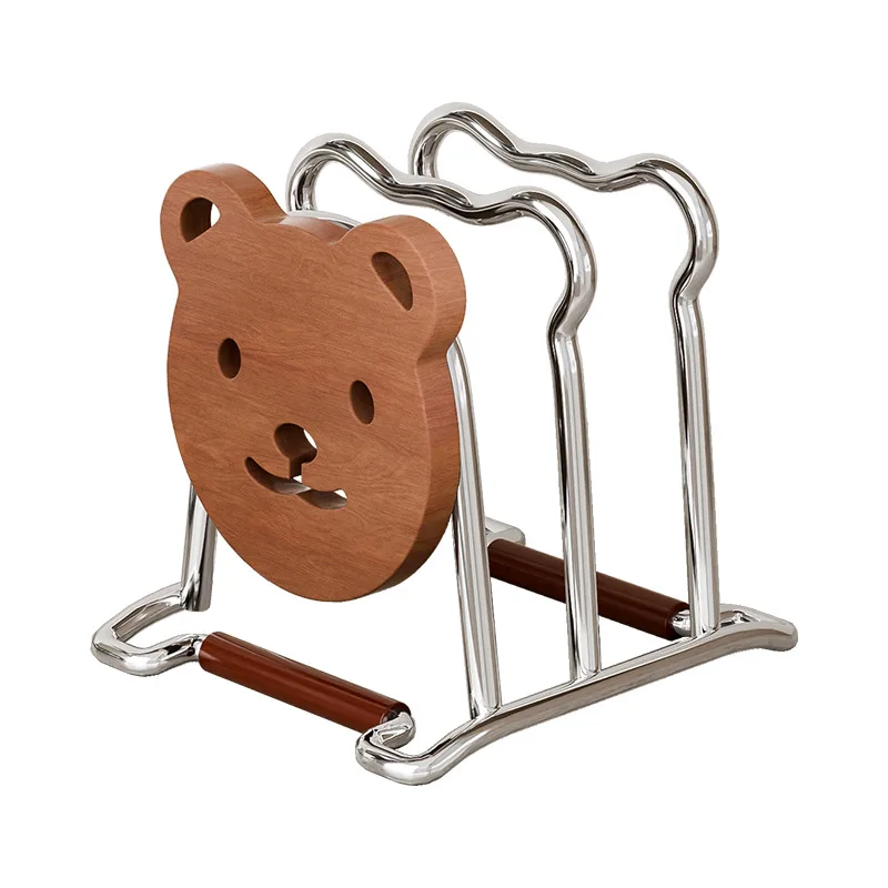 For Stainless Steel Cutting Board Rack, Kitchen Countertop Storage Rack, Lid Chopping Board, Cutting Board Placement Rack