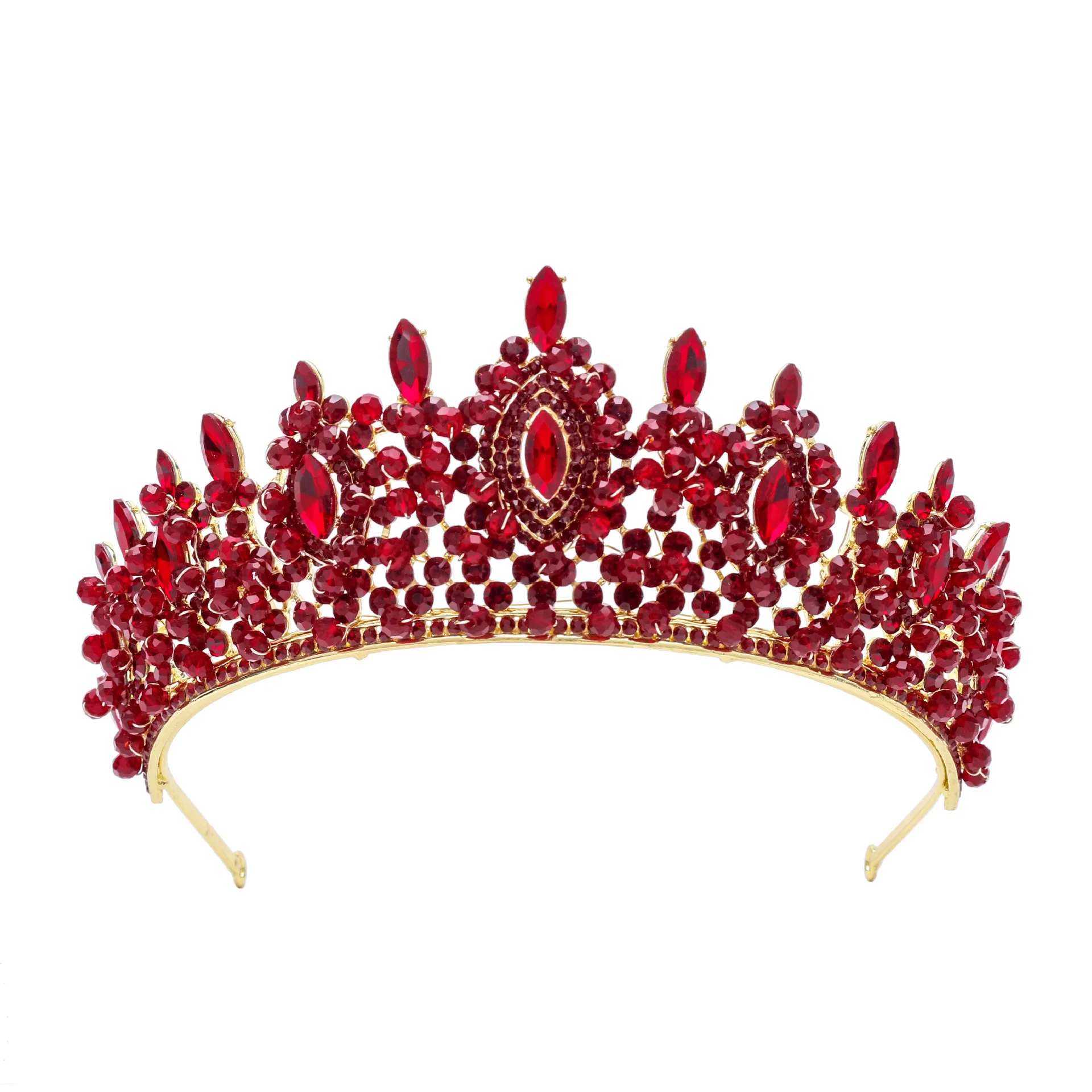 

Baroque European and American beauty pageant bride crown headdress alloy crystal wedding hairband hair accessory crown