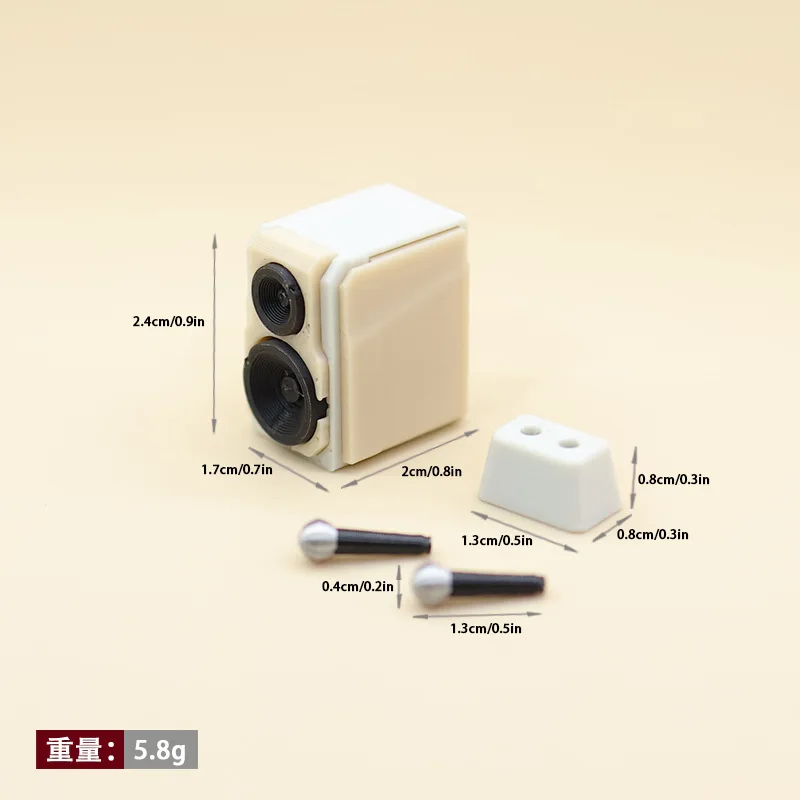 1:12 Mini Speaker with Microphone Sound System Model Pretend Play Realistic Scene Home Decor Dollhouse Miniature Crafts
