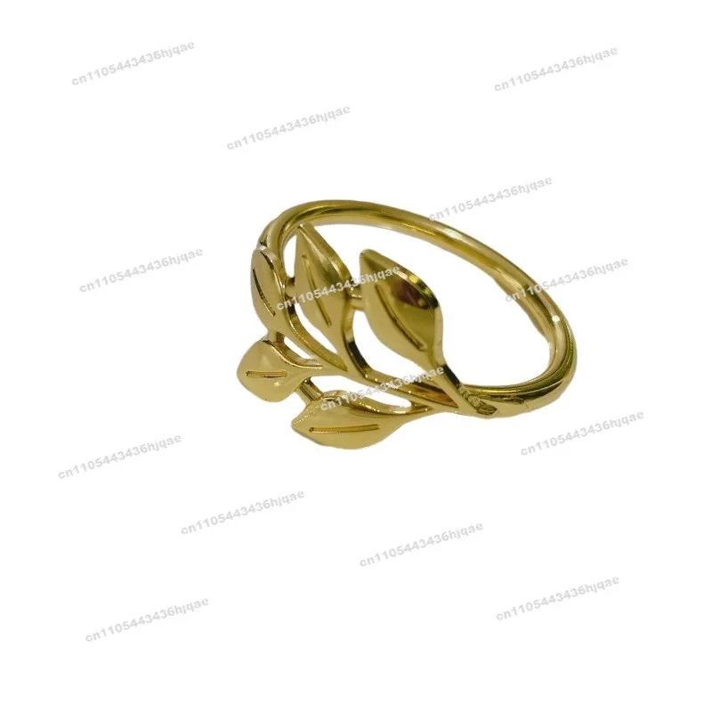 

9PCS Napkin Ring, New Napkin Buckle, Leaf Napkin Ring, High-end Metal Ring, Hotel Table