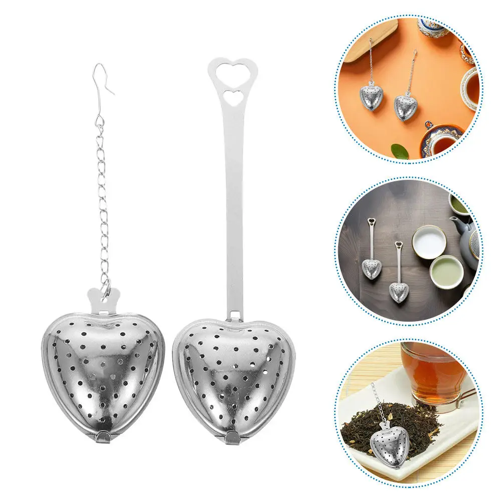 10 Pcs Metal Tea Strainer Reusable Diffuser Filter Loose Leaf Infuser Fine Heart Shaped Stainless Steel