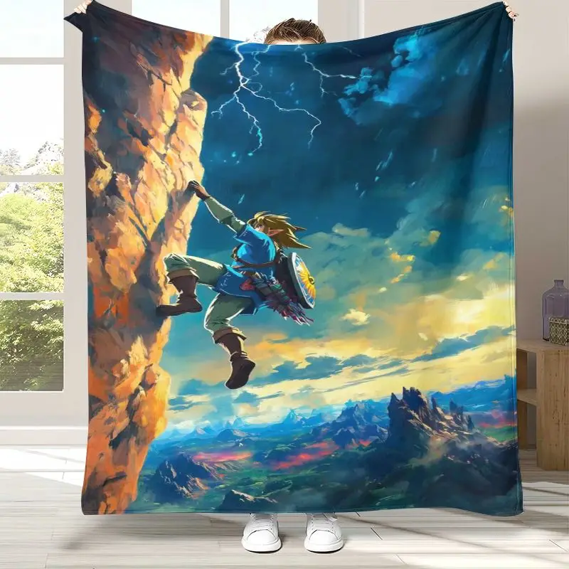 Classic Game Z-Zelda Hylian Crest Link Soft Flannel Throw Blanket,Cozy Blanket for Bed,Sofa,Living Room,Camping,Home Decor,Gift