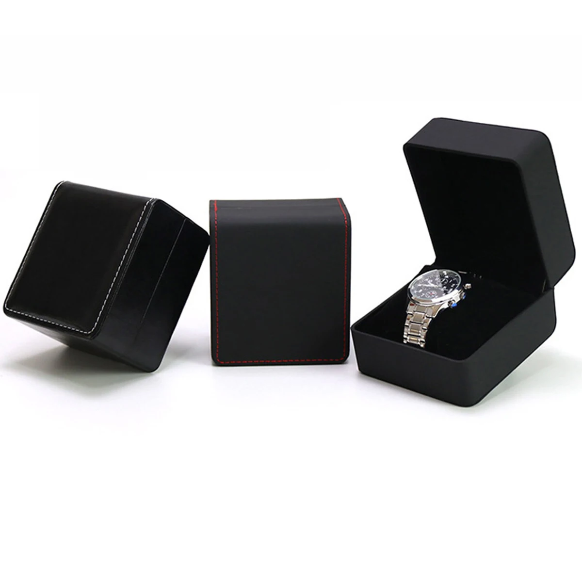 Single Groove Luxury Single Watch Gift Box with Pillow PU Leather Gift box Wristwatch Display Case Organizer For Women Men Gift