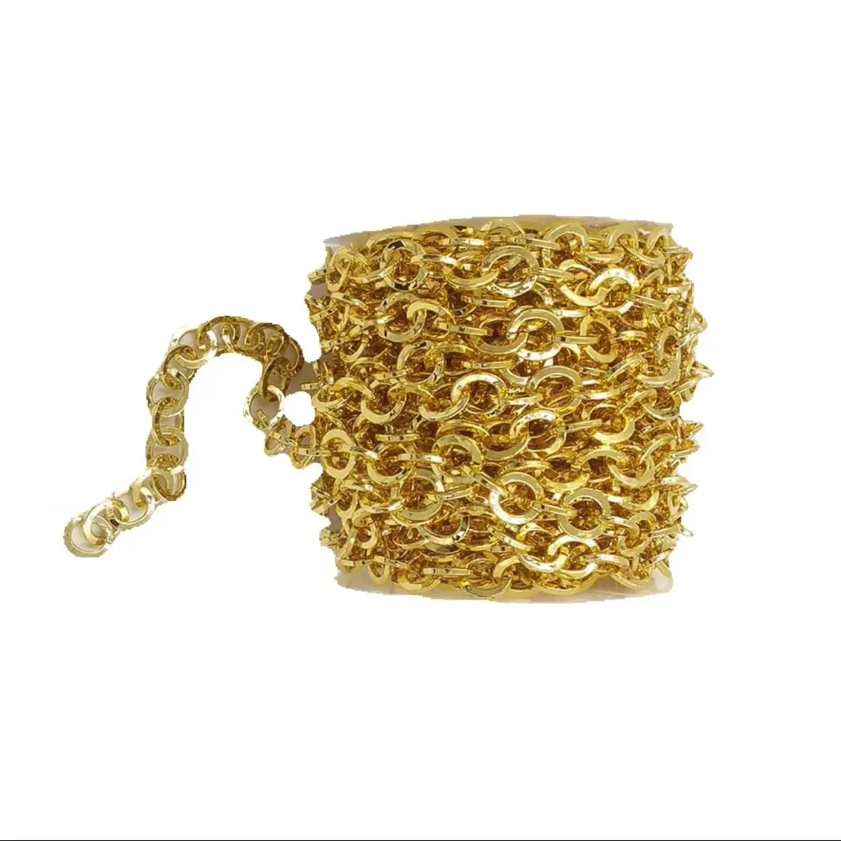WT-BC269 Wholesale Accessory Findings Round Shape Texture And Solid Yellow Brass Chain For Necklace Various DIY Making