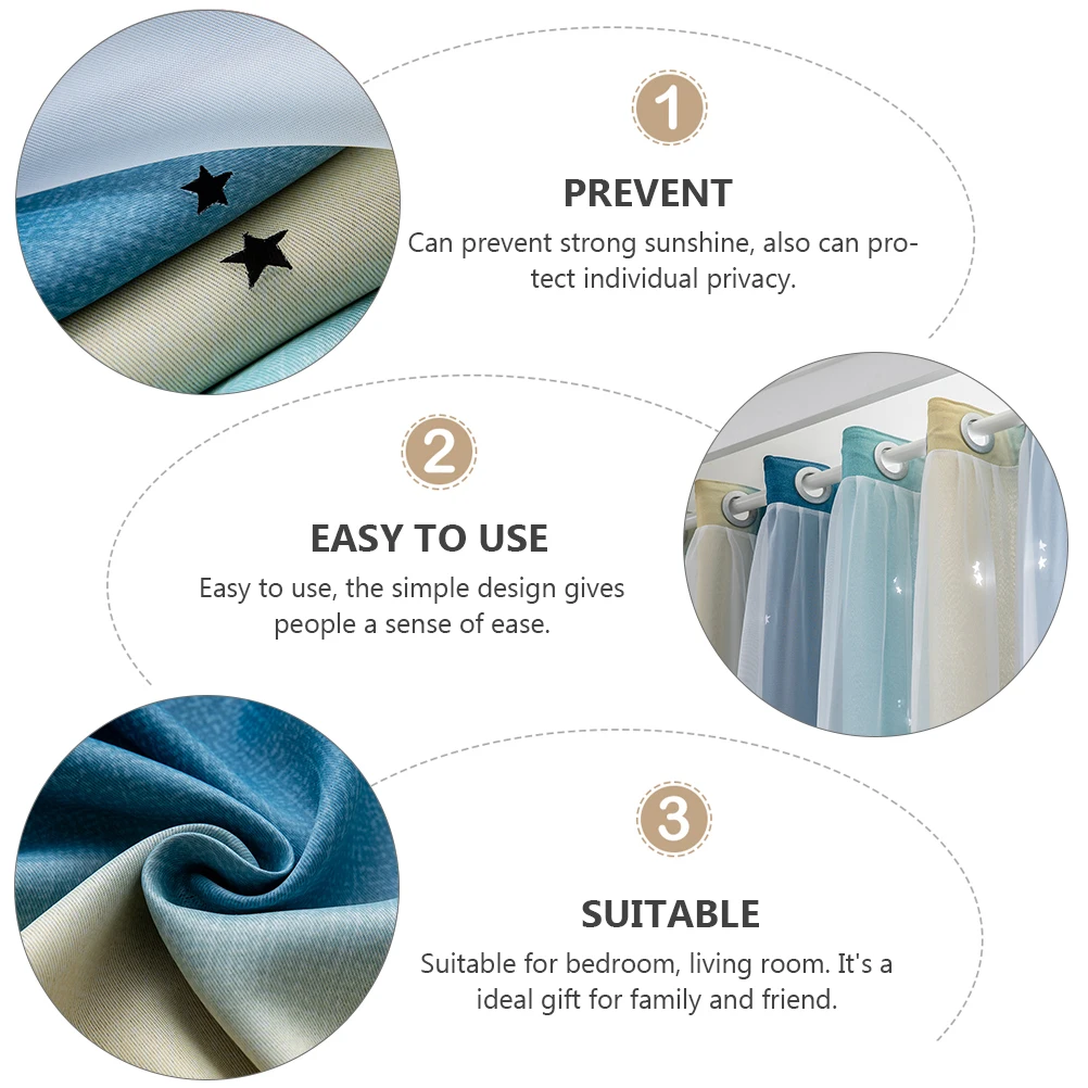 

2pcs Blackout Curtains Premium Polyester Sheer Material Living Room Bedroom Shading Drapery Privacy Protection Window
