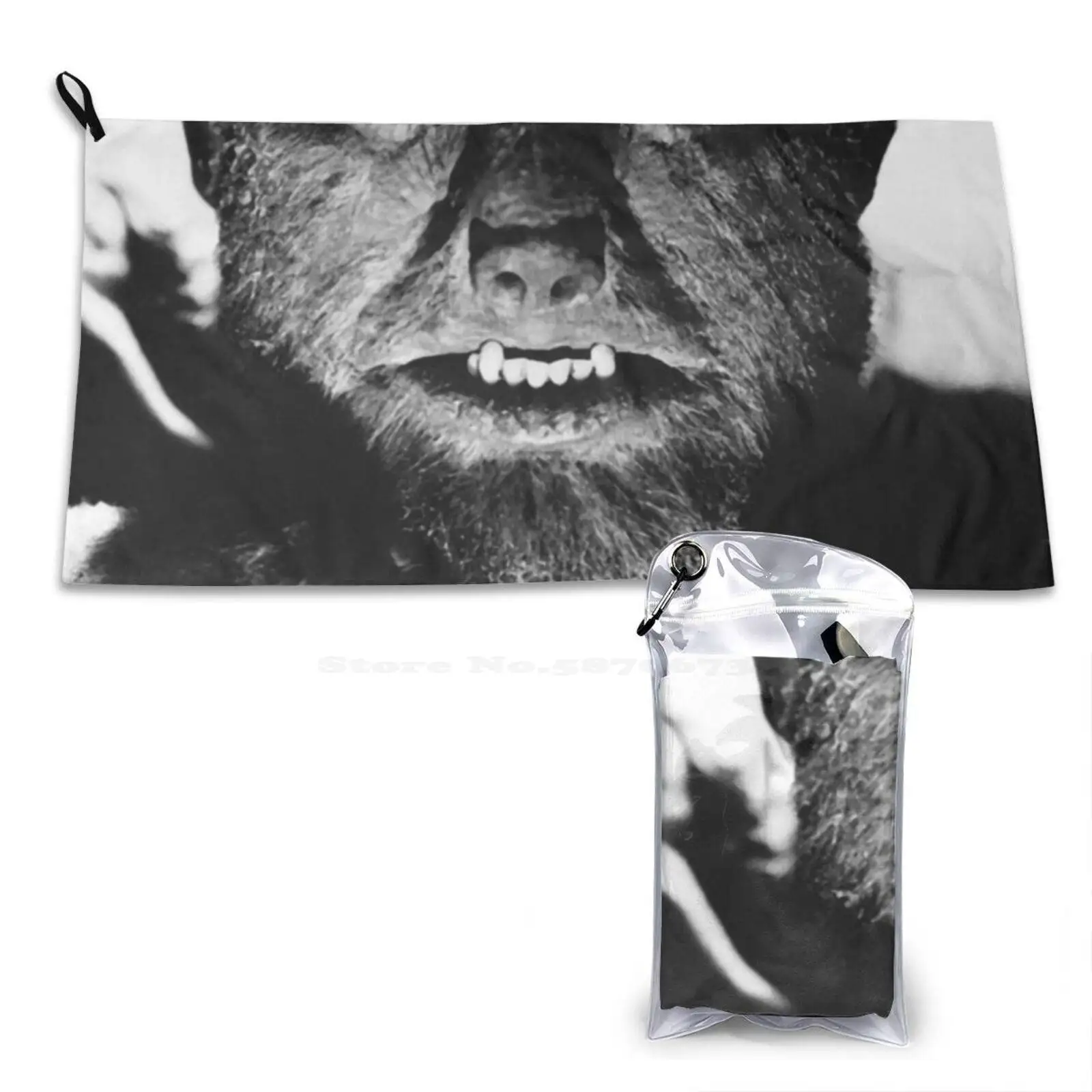 Wolfman Lon Chaney Jr Tribute Cosplay Soft Microfiber Fabric Face Towel Wolfman Werewolf Wolfy The Long Chaney Jr Belalugosi