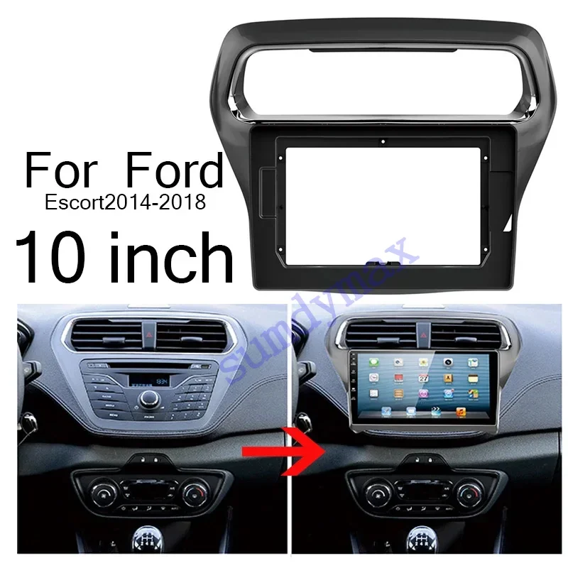 

10,1-дюймовый автомобильный радиоприемник с 2 Din для Ford Escort 2014-2018, большой экран, 2 Din android, автомобильный радиоприемник, лицевая рамка