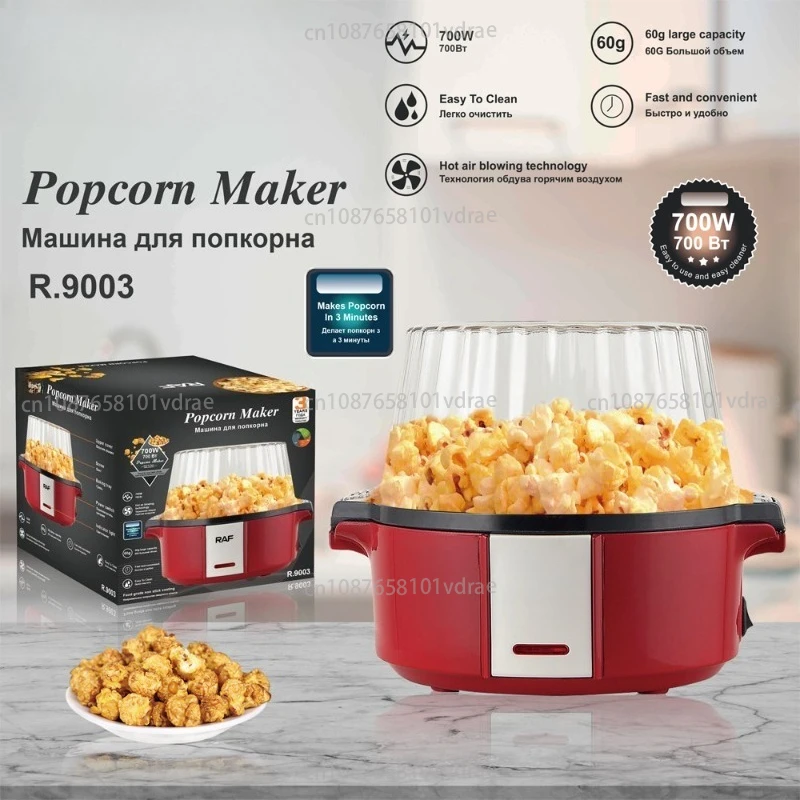 Home Popcorn Maker Fully Automatic Mini Popcorn Popper Compact DIY Popcorn Machine
