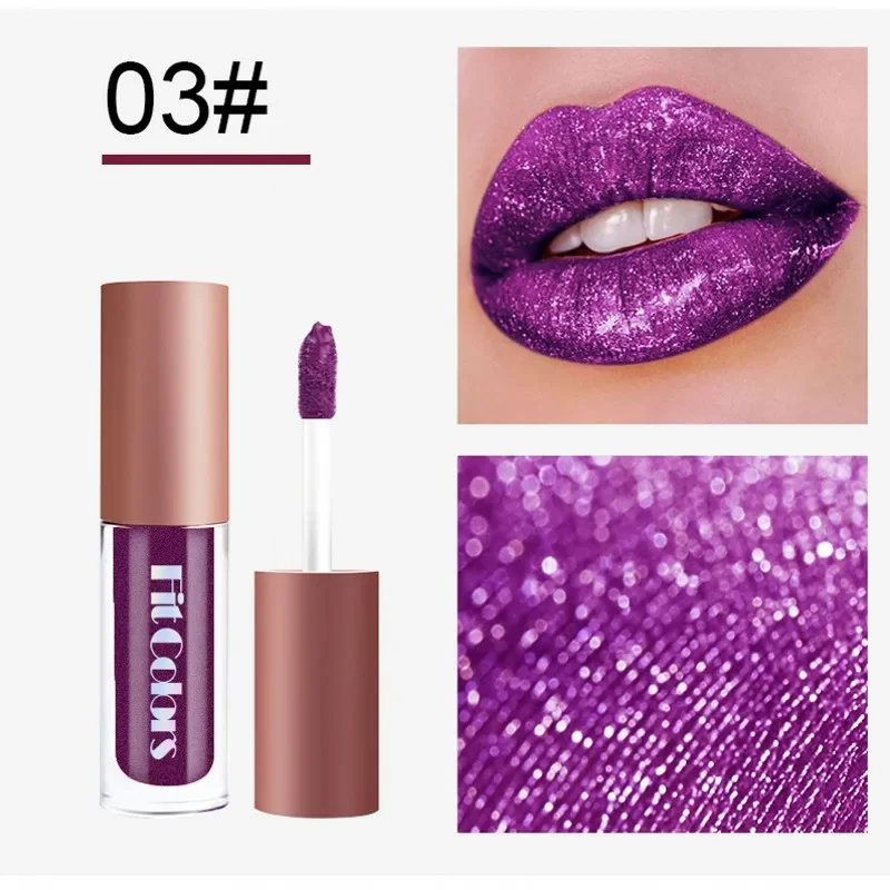 4 teile/satz Diamant Shiny Lip Gloss Wasserdicht Sexy Kristall Glitter Flüssigkeit Lippenstift Glanz Rohr Make-Up Kosmetik