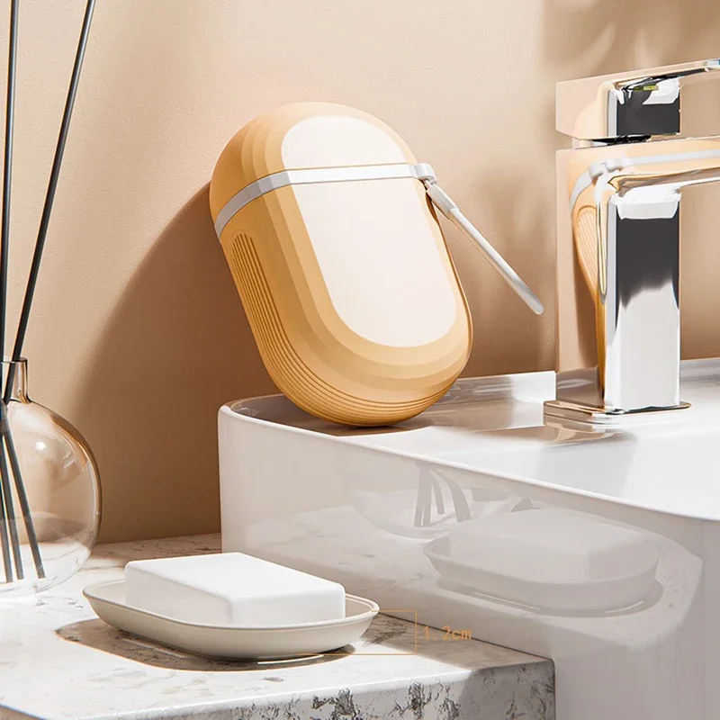 Travel Portable Sealing Soap Box With Lid Oval Plastic Soap Dish Holder Waterproof Dish Container Organizer view 4