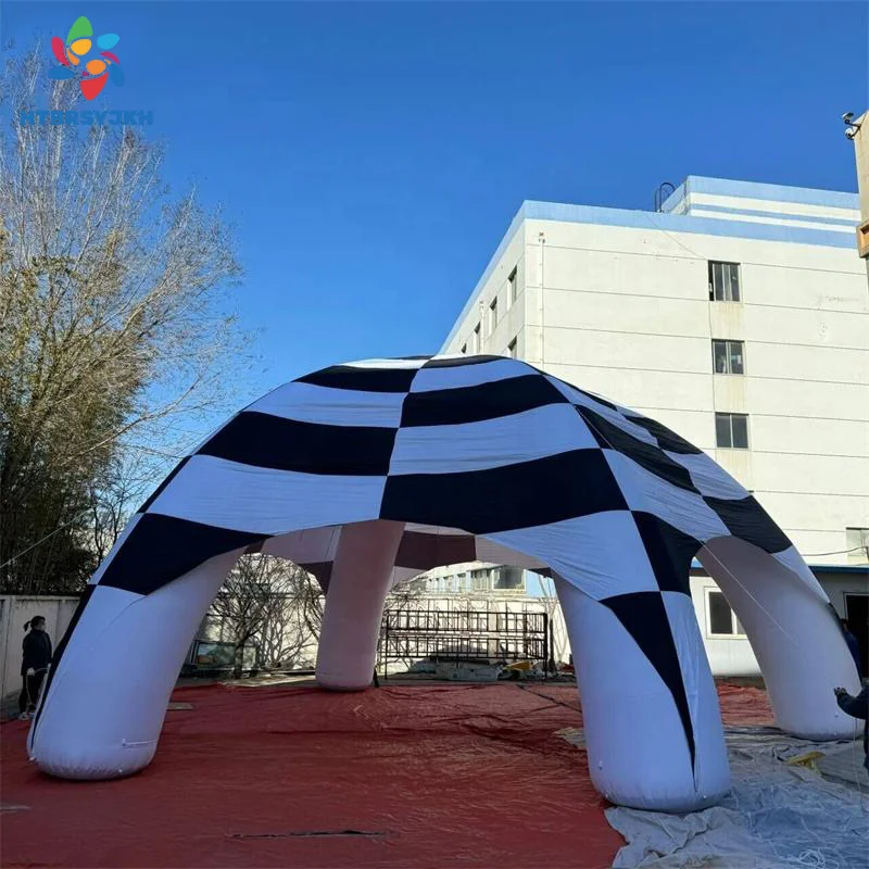 Puntelli gonfiabili per feste Tenda gazebo gonfiabile in bianco e nero per attività all'aperto