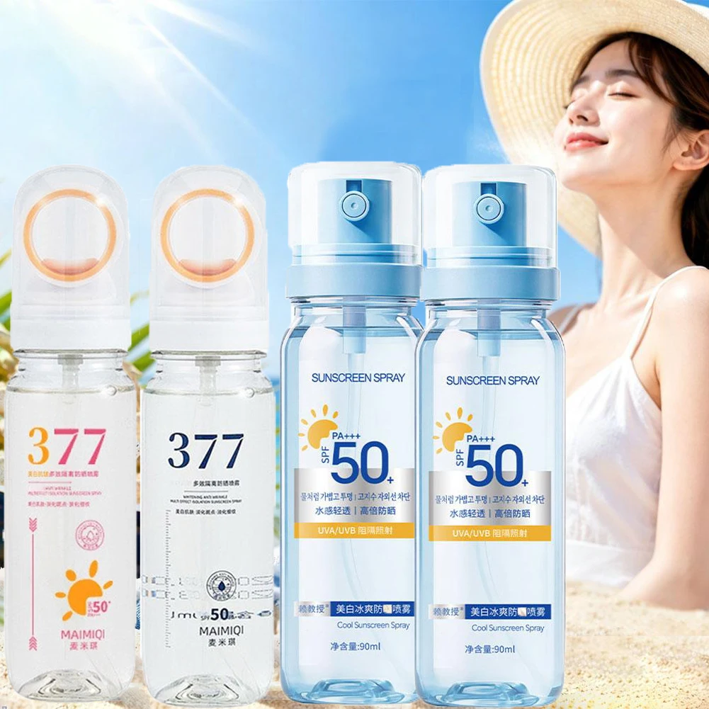 Facial Sunscreen Moisturizing White Spray Anti Wrinkle SPF50+ Body Neck Skin Care Spray Anti Ultraviolet Breathable Sunscreen