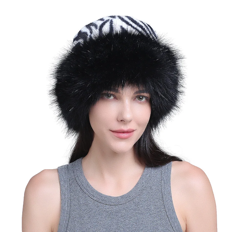 New Faux Fur Hat Cap  Women Warm Fashion Winter  Beanies Russian Hat Warm  Beanies