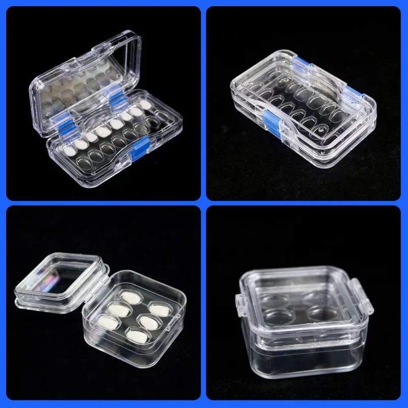 Dental Denture Storage Box Dentistry Plastic Transparent Box With Film Denture Box Membrane Tooth Box for Crown and Bridges